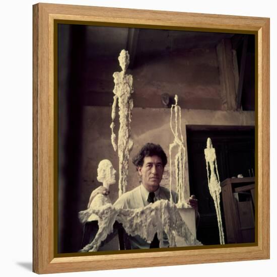 Portrait of Alberto Giacometti in His Studio-Gordon Parks-Framed Premier Image Canvas