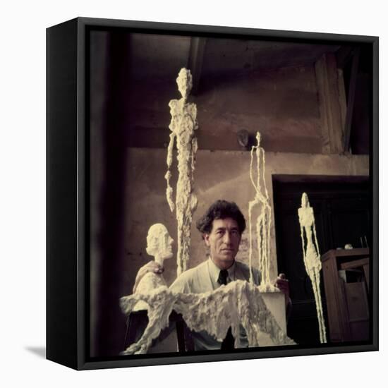 Portrait of Alberto Giacometti in His Studio-Gordon Parks-Framed Premier Image Canvas