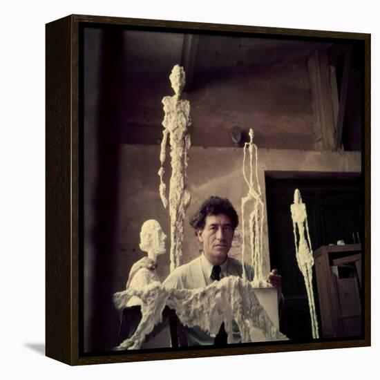 Portrait of Alberto Giacometti in His Studio-Gordon Parks-Framed Premier Image Canvas