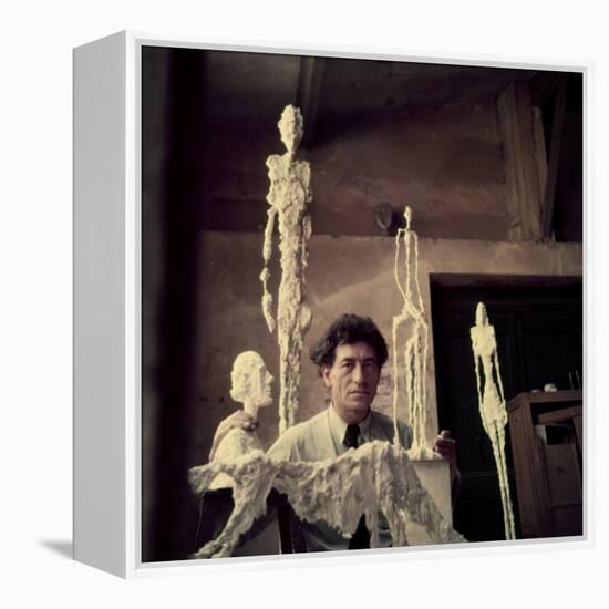 Portrait of Alberto Giacometti in His Studio-Gordon Parks-Framed Premier Image Canvas