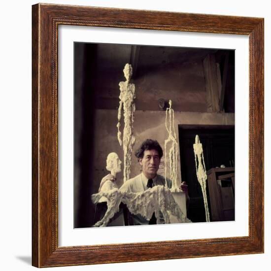 Portrait of Alberto Giacometti in His Studio-Gordon Parks-Framed Premium Photographic Print