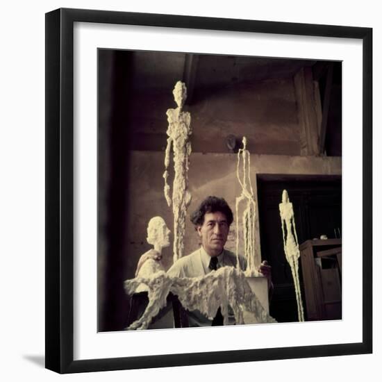 Portrait of Alberto Giacometti in His Studio-Gordon Parks-Framed Premium Photographic Print