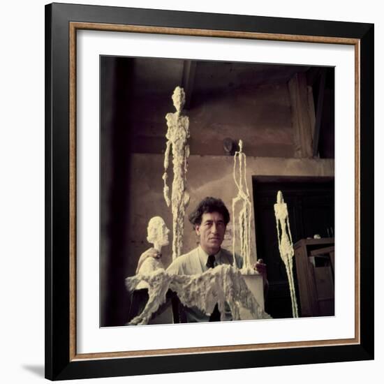 Portrait of Alberto Giacometti in His Studio-Gordon Parks-Framed Premium Photographic Print