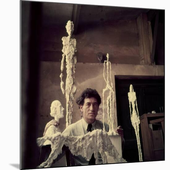 Portrait of Alberto Giacometti in His Studio-Gordon Parks-Mounted Premium Photographic Print