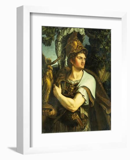 Portrait of Alexander the Great holding a Gilt Statue of Victory-Giulio Romano-Framed Giclee Print