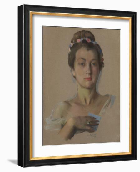 Portrait of Alexandra Levchenko, 1934-Konstantin Andreyevich Somov-Framed Giclee Print