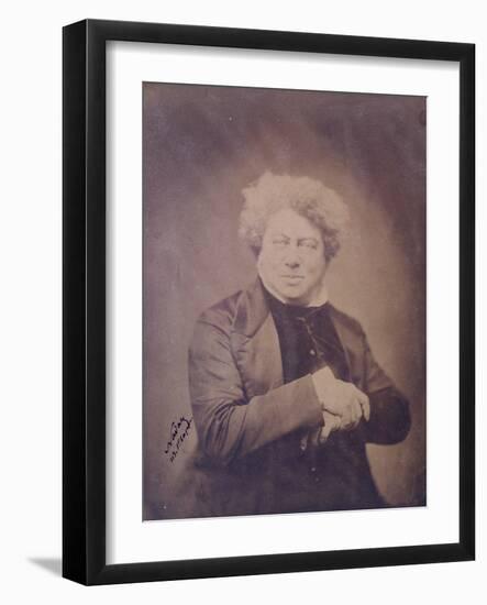 Portrait of Alexandre Dumas Pere (1803-70) C.1850-60-Gaspard Felix Tournachon Nadar-Framed Photographic Print