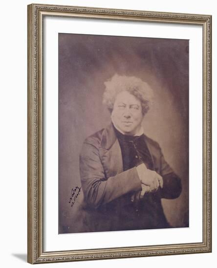 Portrait of Alexandre Dumas Pere (1803-70) C.1850-60-Gaspard Felix Tournachon Nadar-Framed Photographic Print