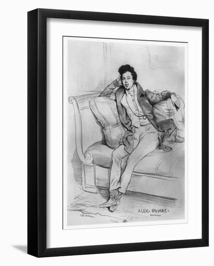 Portrait of Alexandre Dumas, Père-Achille Deveria-Framed Giclee Print