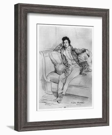 Portrait of Alexandre Dumas, Père-Achille Deveria-Framed Giclee Print