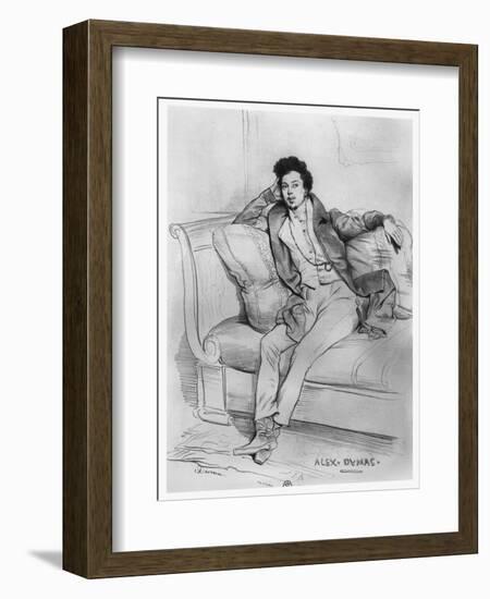 Portrait of Alexandre Dumas, Père-Achille Deveria-Framed Giclee Print