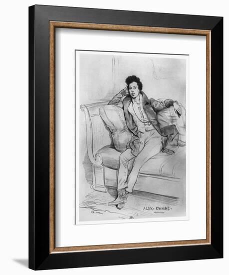 Portrait of Alexandre Dumas, Père-Achille Deveria-Framed Giclee Print