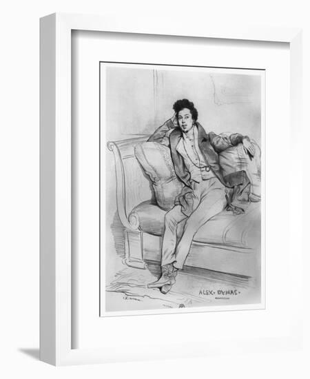 Portrait of Alexandre Dumas, Père-Achille Deveria-Framed Giclee Print