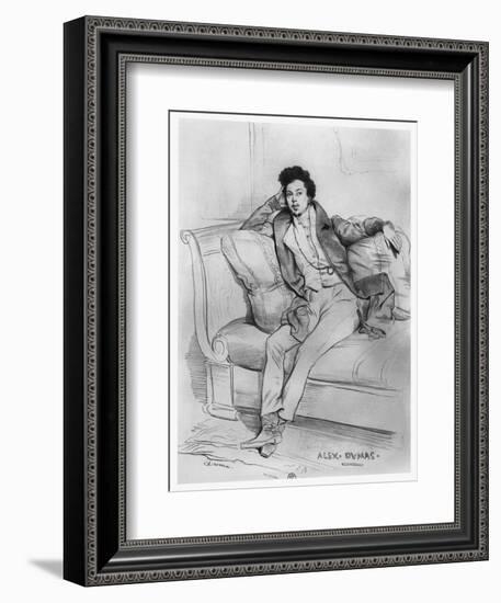 Portrait of Alexandre Dumas, Père-Achille Deveria-Framed Giclee Print