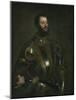 Portrait of Alfonso D'Avalos, Marchese Del Vasto, in Armor with a Page, 1533-Titian (Tiziano Vecelli)-Mounted Giclee Print