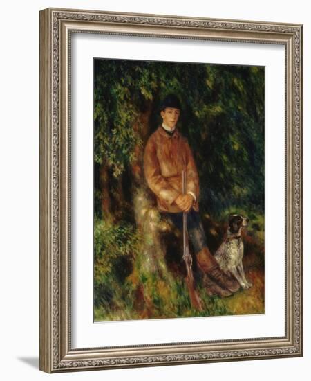 Portrait of Alfred Berard with His Dog, 1881 (Oil on Canvas)-Pierre Auguste Renoir-Framed Giclee Print