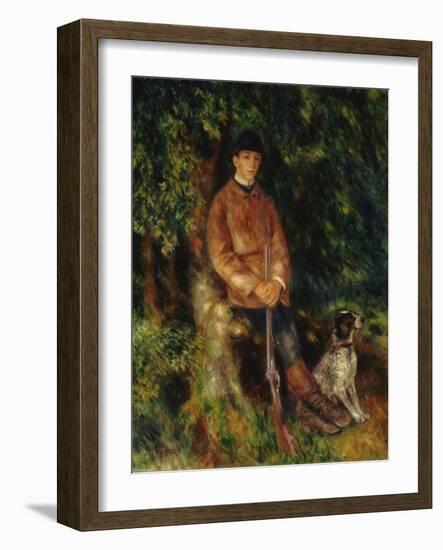 Portrait of Alfred Berard with His Dog, 1881 (Oil on Canvas)-Pierre Auguste Renoir-Framed Giclee Print