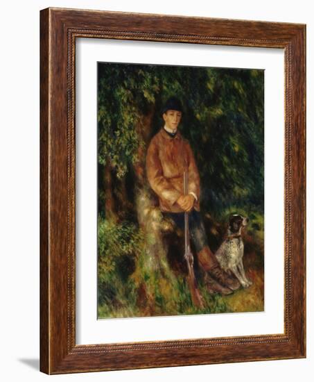 Portrait of Alfred Berard with His Dog, 1881 (Oil on Canvas)-Pierre Auguste Renoir-Framed Giclee Print