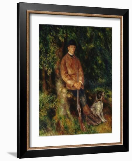 Portrait of Alfred Berard with His Dog, 1881 (Oil on Canvas)-Pierre Auguste Renoir-Framed Giclee Print