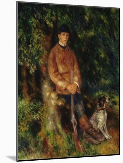 Portrait of Alfred Berard with His Dog, 1881 (Oil on Canvas)-Pierre Auguste Renoir-Mounted Giclee Print