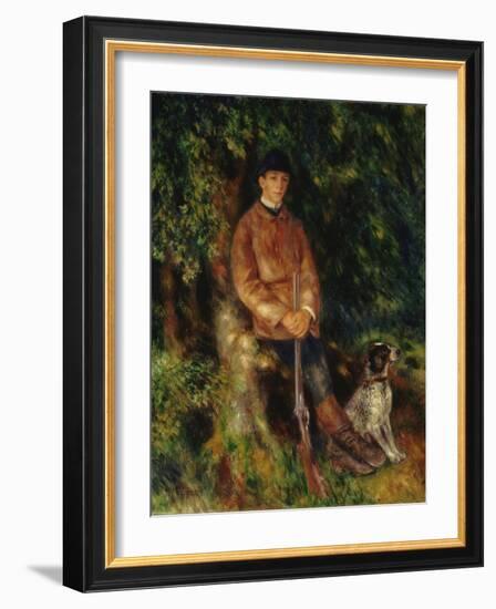 Portrait of Alfred Berard with His Dog, 1881 (Oil on Canvas)-Pierre Auguste Renoir-Framed Giclee Print