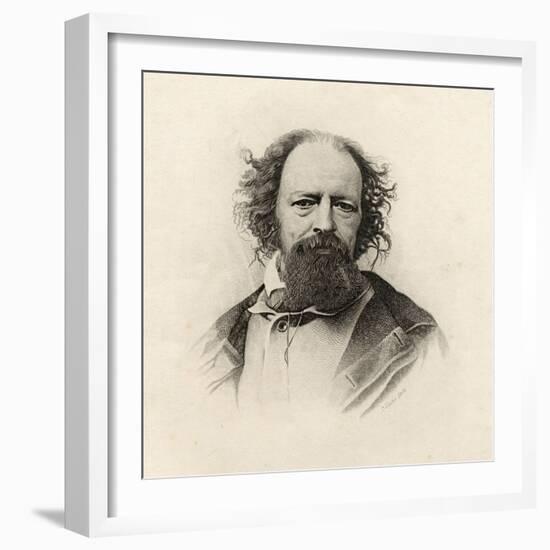 Portrait of Alfred, Lord Tennyson (1809-92)-C Laurie-Framed Giclee Print