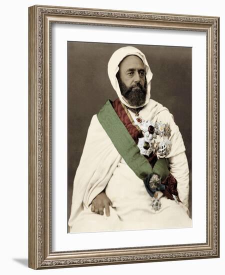 Portrait of Algerian Leader Abdelkader-null-Framed Giclee Print