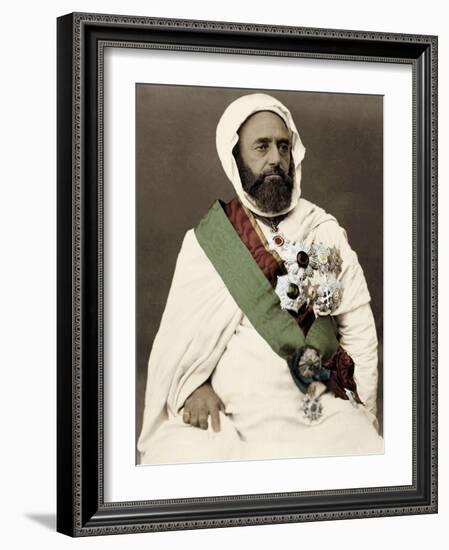 Portrait of Algerian Leader Abdelkader-null-Framed Giclee Print