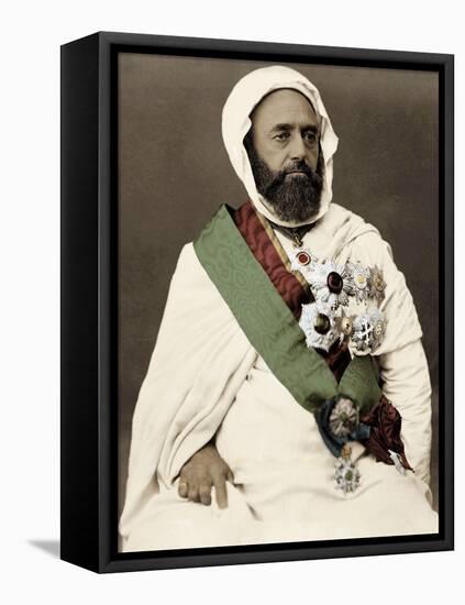 Portrait of Algerian Leader Abdelkader-null-Framed Premier Image Canvas
