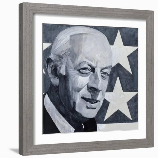 Portrait of Alistair Cooke, illustration for 'The Listener', 1970s-Barry Fantoni-Framed Giclee Print