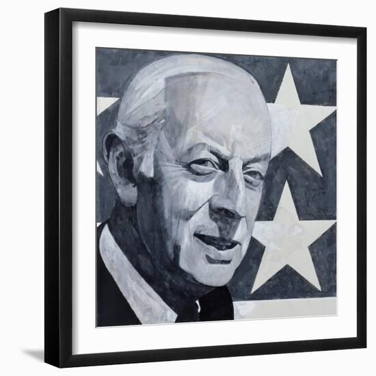 Portrait of Alistair Cooke, illustration for 'The Listener', 1970s-Barry Fantoni-Framed Giclee Print