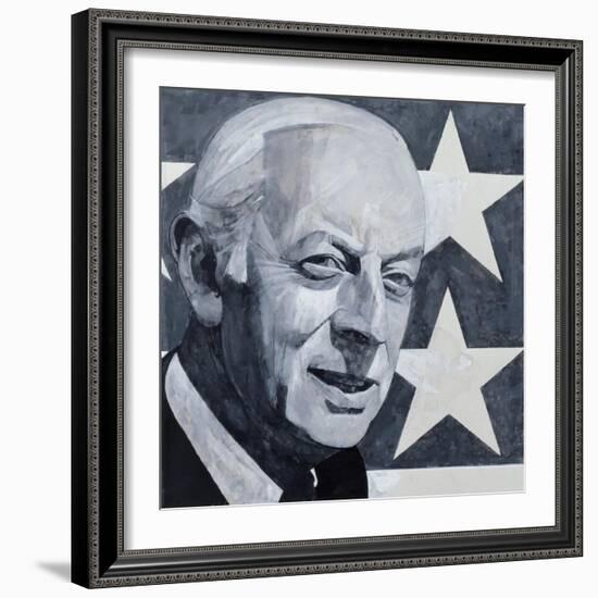 Portrait of Alistair Cooke, illustration for 'The Listener', 1970s-Barry Fantoni-Framed Giclee Print