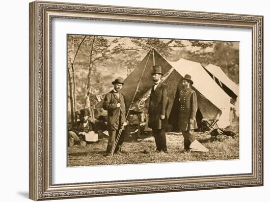 Portrait of Allan Pinkerton, President Lincoln and Major J. A. Mcclernand, 1862-Mathew Brady-Framed Giclee Print