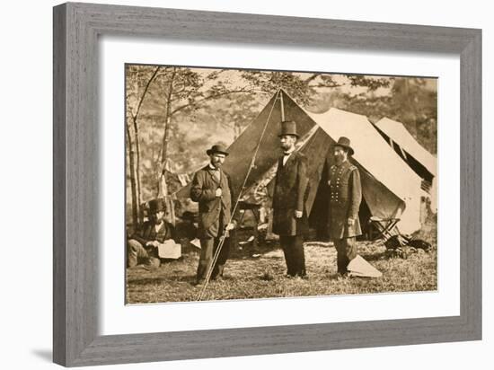 Portrait of Allan Pinkerton, President Lincoln and Major J. A. Mcclernand, 1862-Mathew Brady-Framed Giclee Print