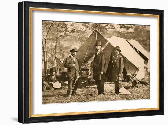 Portrait of Allan Pinkerton, President Lincoln and Major J. A. Mcclernand, 1862-Mathew Brady-Framed Giclee Print