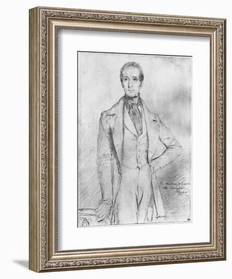 Portrait of Alphonse De Lamartine, 1844-Theodore Chasseriau-Framed Giclee Print