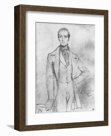 Portrait of Alphonse De Lamartine, 1844-Theodore Chasseriau-Framed Giclee Print