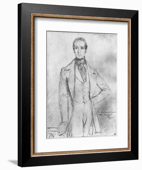 Portrait of Alphonse De Lamartine, 1844-Theodore Chasseriau-Framed Giclee Print