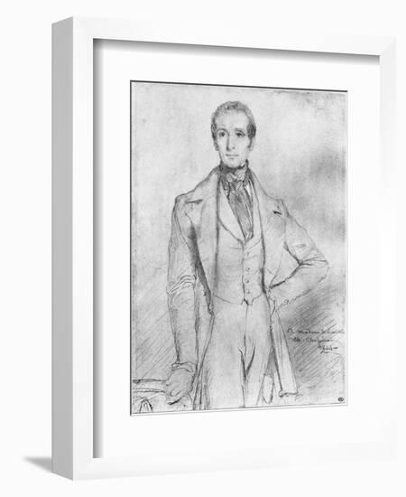 Portrait of Alphonse De Lamartine, 1844-Theodore Chasseriau-Framed Giclee Print