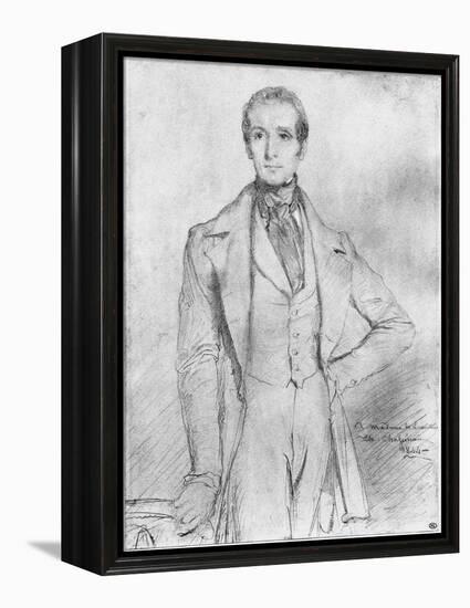 Portrait of Alphonse De Lamartine, 1844-Theodore Chasseriau-Framed Premier Image Canvas