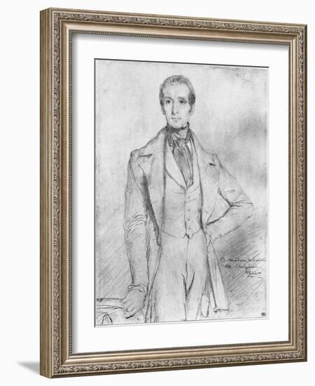 Portrait of Alphonse De Lamartine, 1844-Theodore Chasseriau-Framed Giclee Print