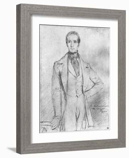 Portrait of Alphonse De Lamartine, 1844-Theodore Chasseriau-Framed Giclee Print