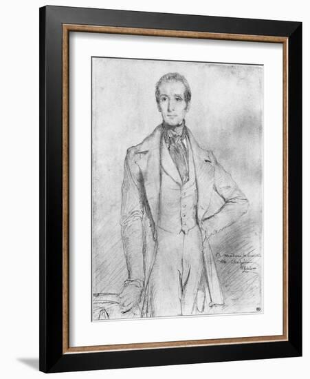 Portrait of Alphonse De Lamartine, 1844-Theodore Chasseriau-Framed Giclee Print