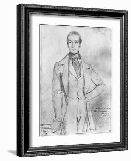 Portrait of Alphonse De Lamartine, 1844-Theodore Chasseriau-Framed Giclee Print