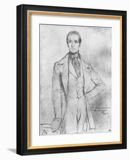 Portrait of Alphonse De Lamartine, 1844-Theodore Chasseriau-Framed Giclee Print