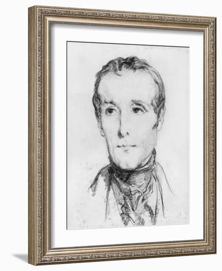 Portrait of Alphonse De Lamartine, C.1848-Theodore Chasseriau-Framed Giclee Print