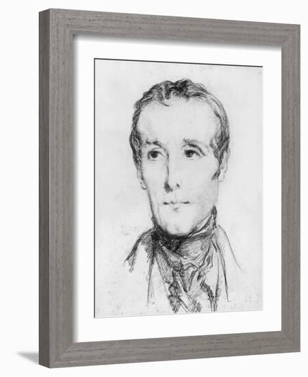 Portrait of Alphonse De Lamartine, C.1848-Theodore Chasseriau-Framed Giclee Print