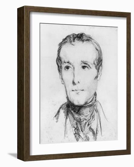 Portrait of Alphonse De Lamartine, C.1848-Theodore Chasseriau-Framed Giclee Print