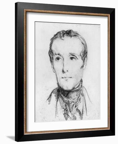 Portrait of Alphonse De Lamartine, C.1848-Theodore Chasseriau-Framed Giclee Print