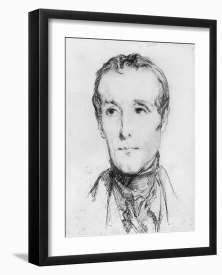 Portrait of Alphonse De Lamartine, C.1848-Theodore Chasseriau-Framed Giclee Print